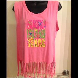 10/$20 OCEAN DRIVE ATHLETICS L ⭐️ DEADSTOCK ⭐️ Awesome Retro fringe tank